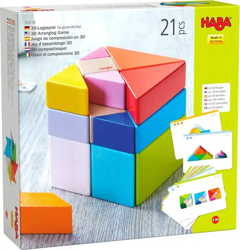 Hoge Kwaliteit HABA – 3D compositiespel Tangram kubus