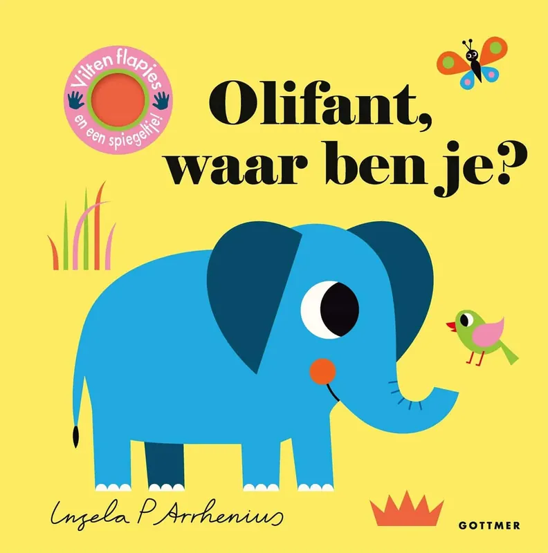 Olifant, waar ben je? (vilten flapjes en spiegel) Hoge Kwaliteit
