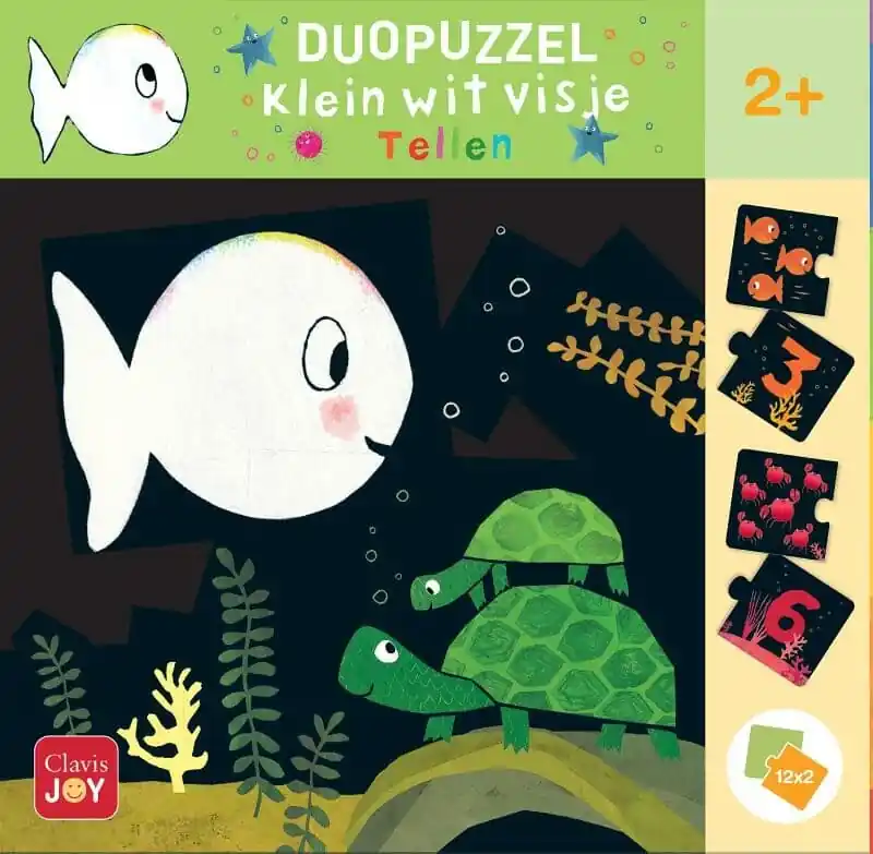 Duopuzzel Klein wit visje – Tellen Premium