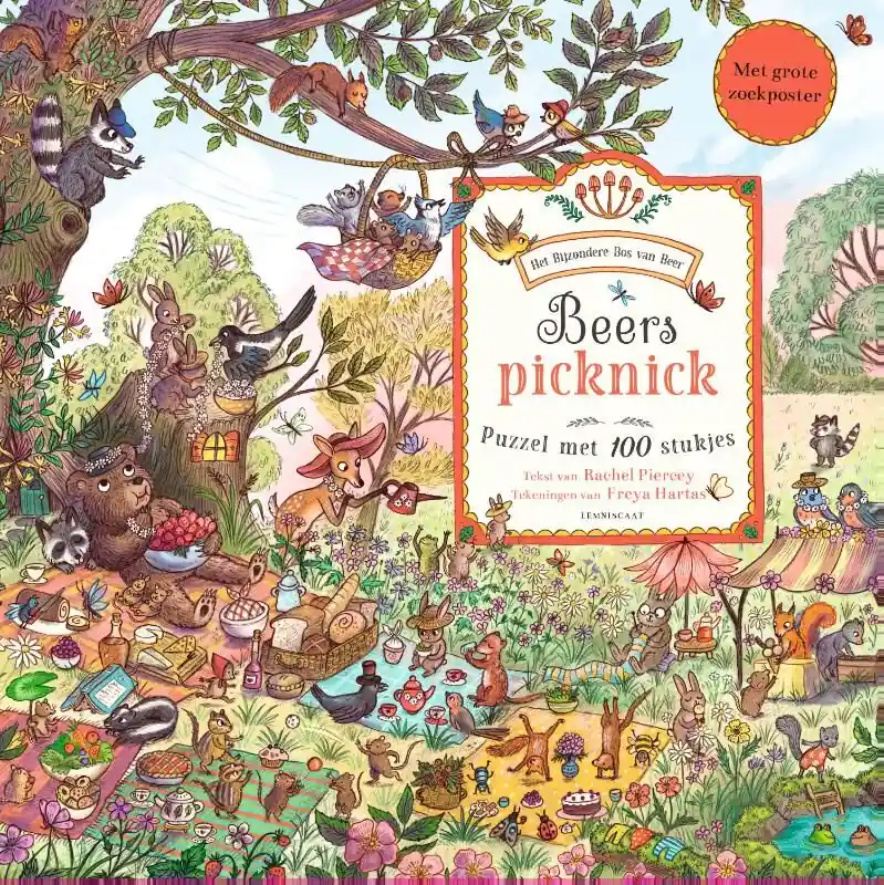 Beers picknick (puzzel 100 stukjes en zoekposter) Exclusieve Aanbieding