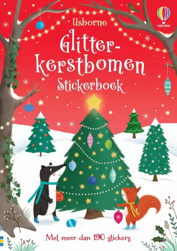 Usborne: Glitterkerstbomen Stickerboek Gratis Retour