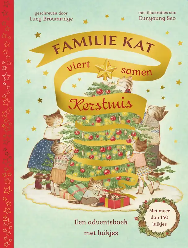 Familie Kat viert samen Kerstmis (adventsboek met luikjes) Superprijs