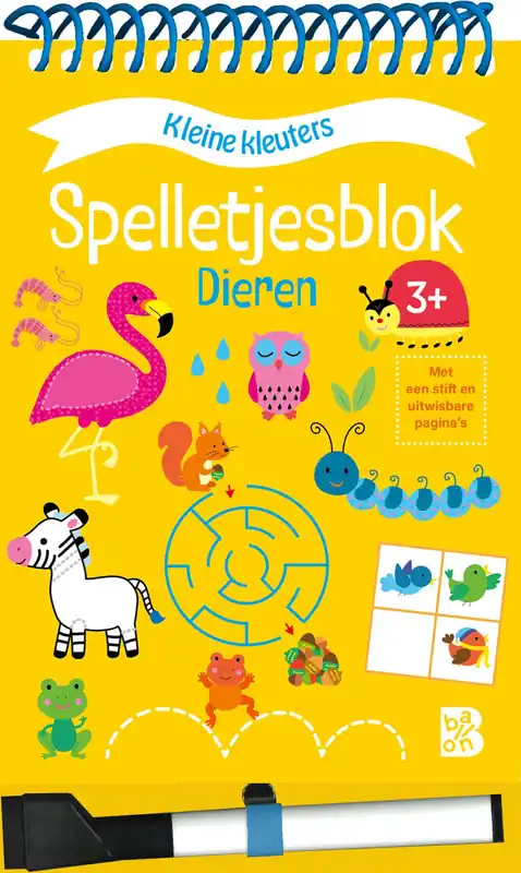 Beperkt Aanbod Spelletjesblok met viltstift 3+ Dieren