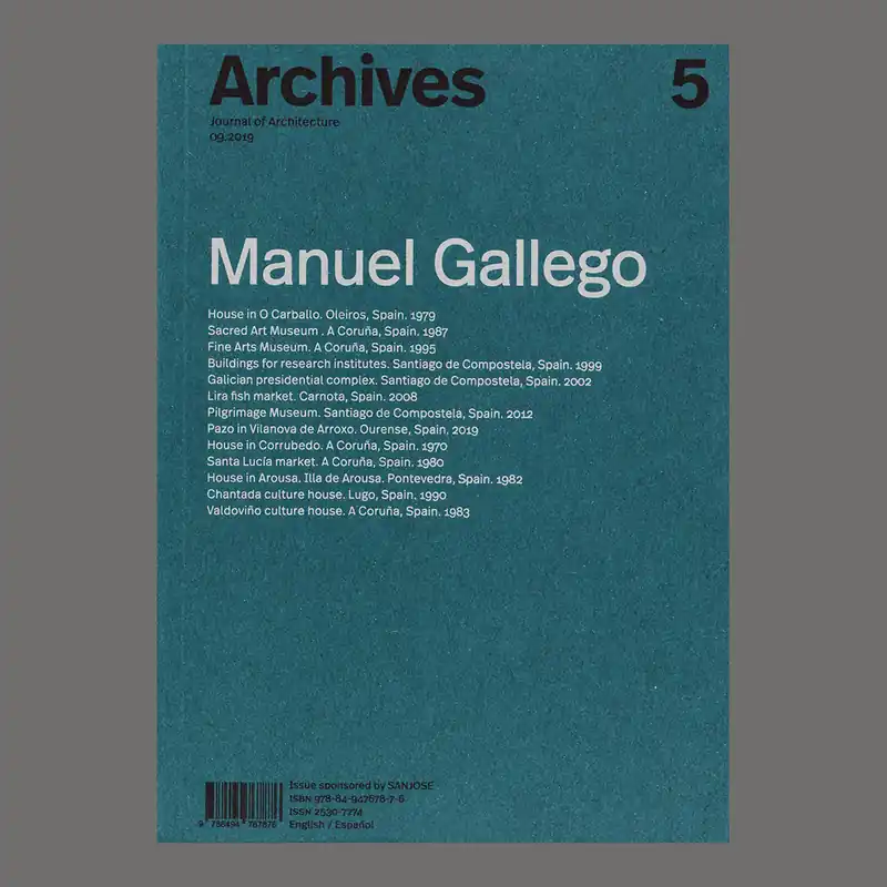 Flitsaanbieding Manuel Gallego: Archives #5 (Journal of Architecture)