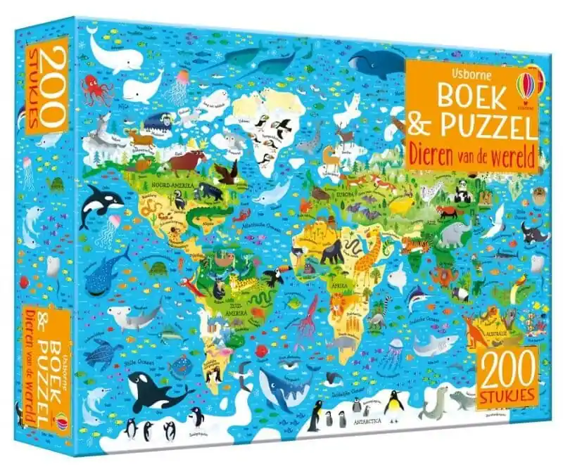 Usborne: boek & puzzel – Dieren van de wereld Merkproduct