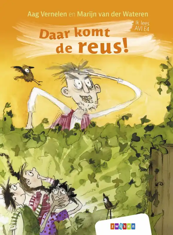 Ik lees AVI E4 – Daar komt de reus! Op = Op