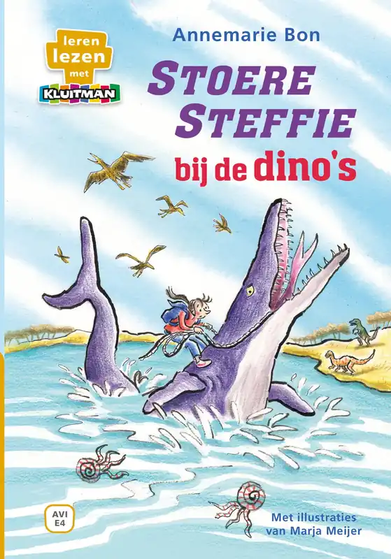 Koopje Leren lezen met Kluitman – Stoere Steffie bij de dino's (AVI E4)
