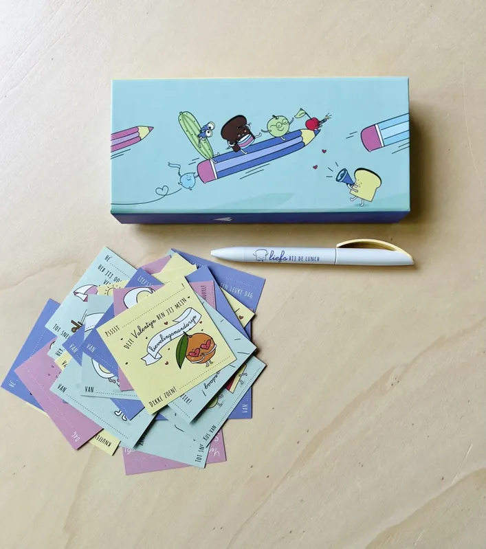 Hoge Kwaliteit Brooddoosbriefjes – Reeks 4 (in pennendoos)