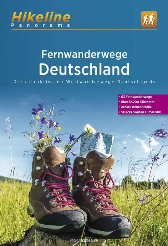 Merkproduct Wandelgids Hikeline Fernwanderwege Deutschland - Duitsland | Esterbauer (9783711101419)