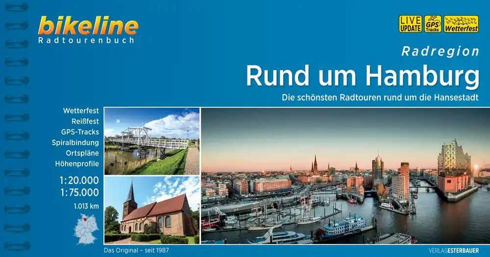 Fietsgids Bikeline Rund um Hamburg | Esterbauer (9783850008242) Actieprijs