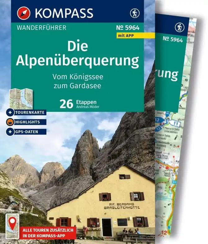 Finale Uitverkoop Wandelgids WF5964 Kompass Wanderführer Die Alpenüberquerung | Kompass (9783991543350)