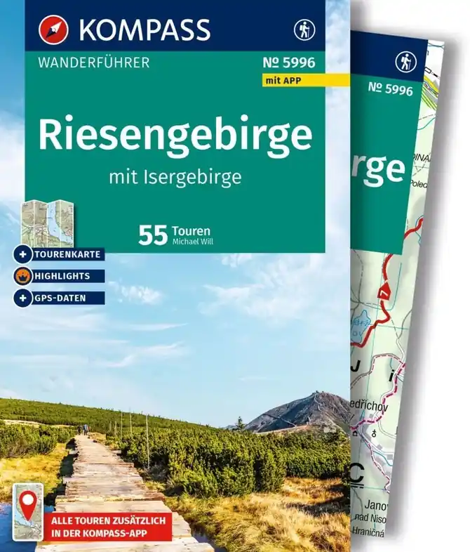 Wandelgids WF5996 Kompass Wanderführer Riesengebirge mit Isergebirge | Kompass (9783991543046) Hoge Kwaliteit