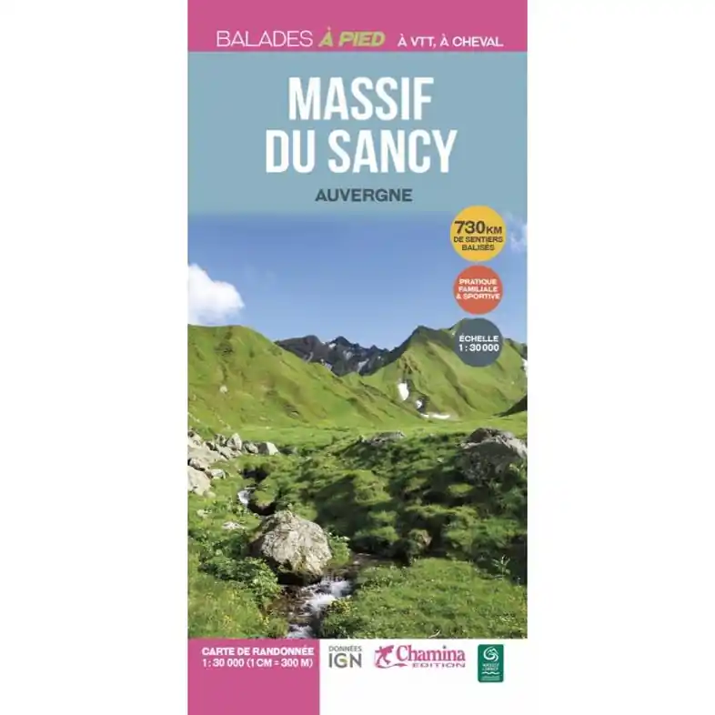 Fietsgids - Wandelgids Sancy Massif à pied, VTT, à cheval - Auvergne | Chamina (9782844666406) Alleen Vandaag