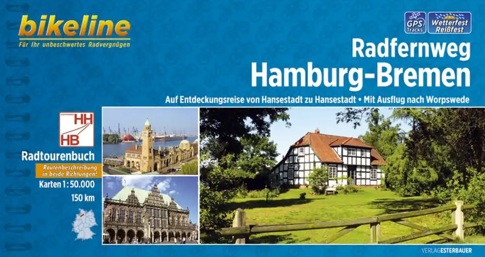 Fabrieksprijs Fietsgids Bikeline Radfernweg Hamburg-Bremen | Esterbauer (9783850004985)