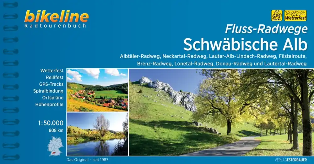 Snelle Levering Fietsgids Bikeline Fluss-Radwege Schwäbische Alb | Esterbauer (9783850008297)
