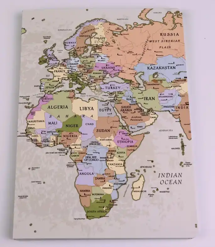 Reisdagboek Notitieboekje A5 wereld vintage | Craenen (5425013068123) Dagaanbieding