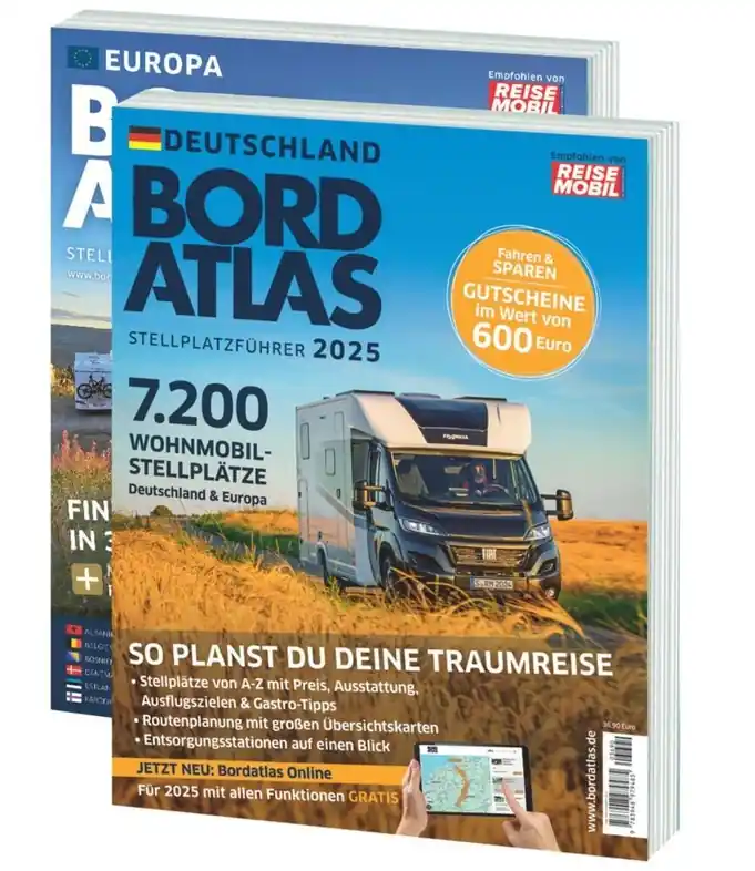 Lage Prijs Campergids Bordatlas Stellplatzführer 2025 | DoldeMedien Verlag GmbH (9783948979485)