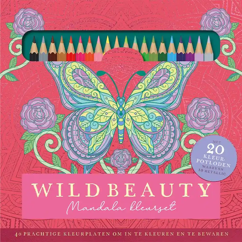 Wild beauty Mandala kleurset (kleurplaten + kleurpotloden) Uitverkoop