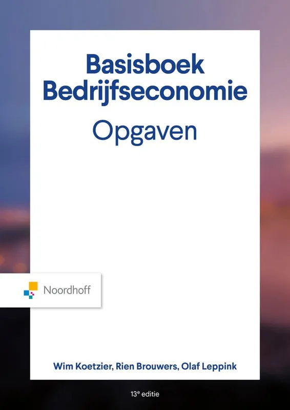Basisboek Bedrijfseconomie, Opgaven / Druk 13 Fabrieksprijs