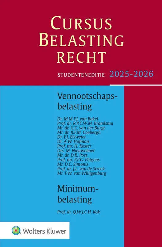 Studenteneditie Cursus Belastingrecht Vennootschapsbelasting 2025-2026 Goedkoop