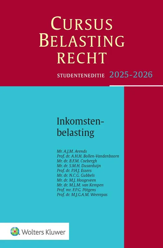 Laatste Versie Studenteneditie Cursus Belastingrecht Inkomstenbelasting 2025-2026
