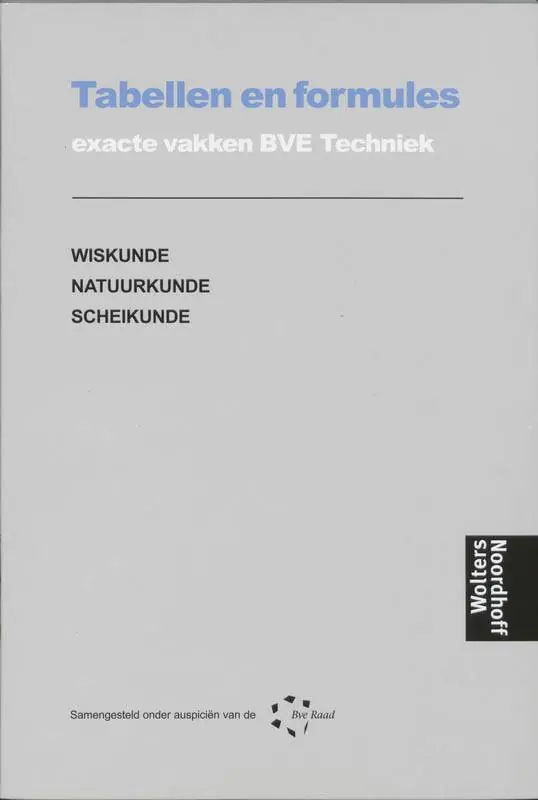 Techniek BVE Tabellen en formules / Druk 5 Flitsaanbieding