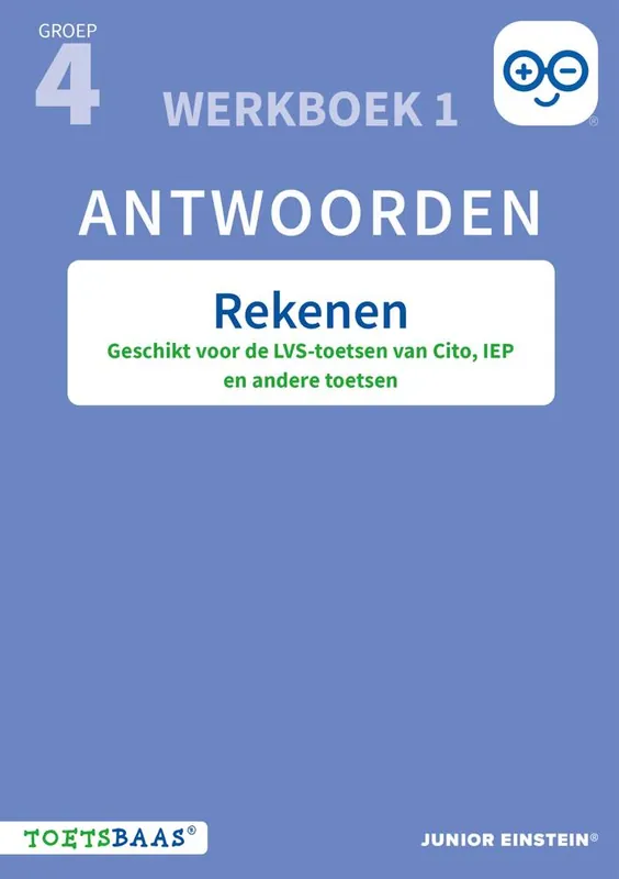 Rekenen antwoordenboek 1 groep 4 Werkboek / Druk 1 Lage Kosten