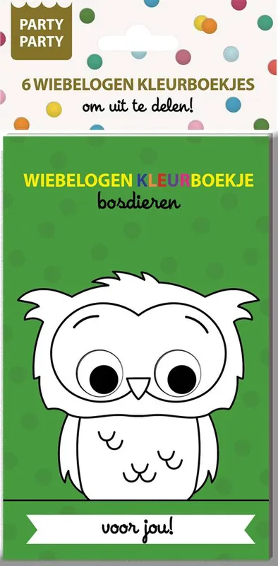 Premium Party Party 6 Wiebelogen Kleurboekjes - Bosdieren / Druk 1