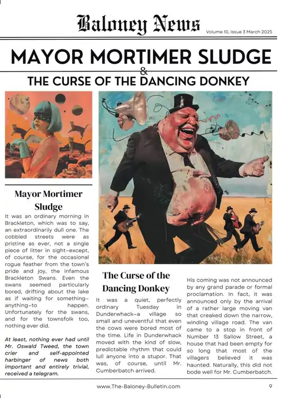 Mayor Mortimer Sludge and The Curse of the Dancing Donkey / 1st Edition Rechtstreeks Van De Fabrikant