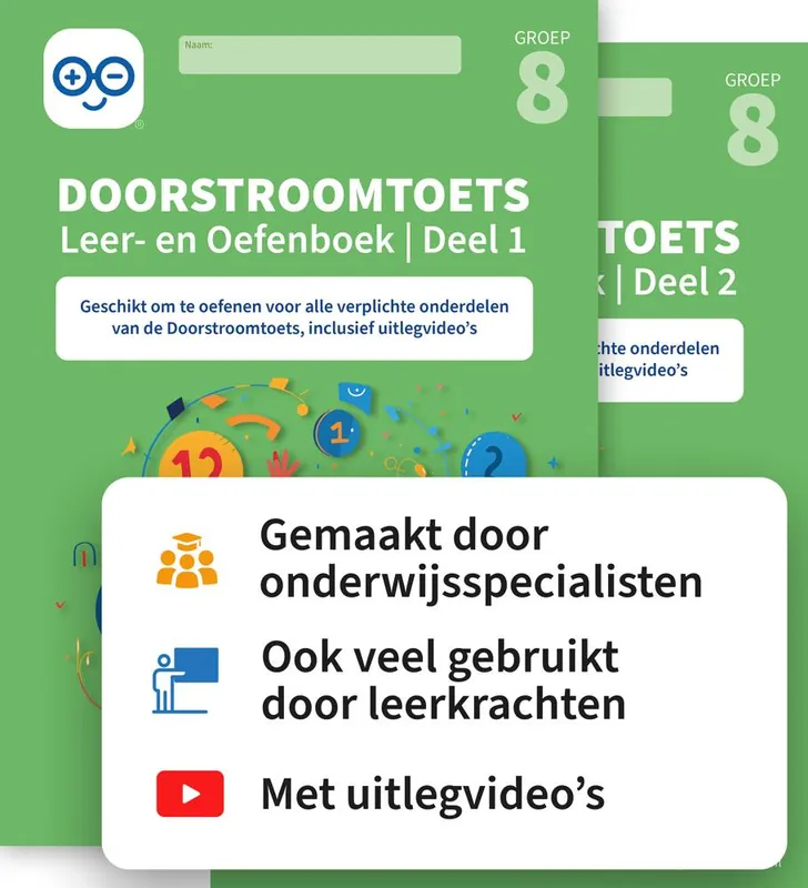 Tijdelijk Beschikbaar Doorstroomtoets Leer- en Oefenboeken | Deel 1 en 2 / Druk 1