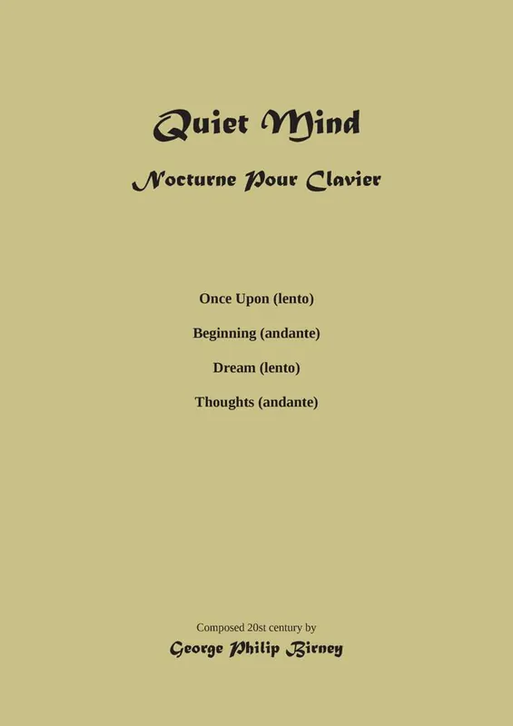 Speciale Aanbieding Quiet Mind Nocturnina pour Clavier / Druk 1