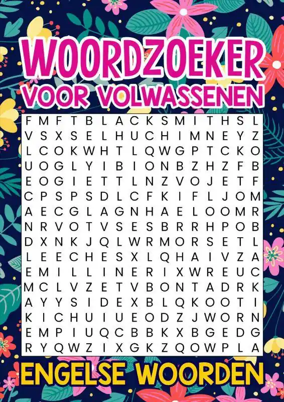Woordzoeker voor Volwassenen - Engelse Woorden, Inclusief Vertalingen / Druk 1 Fabrieksprijs
