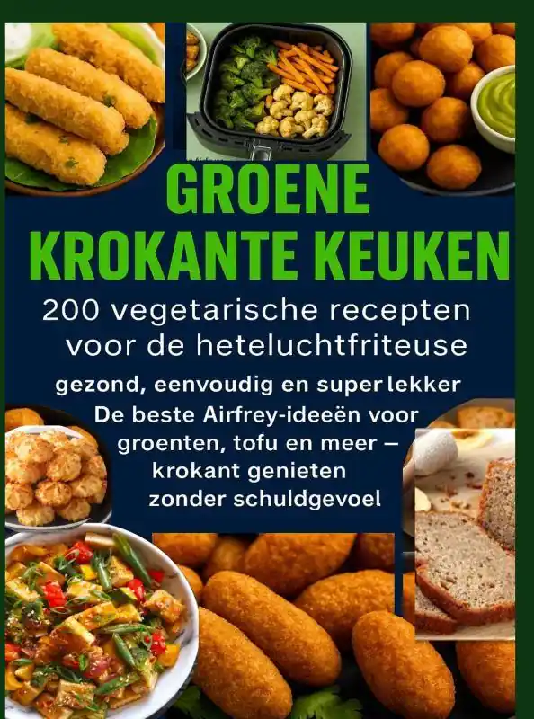 GROENE KROKANTE KEUKEN -200 vegetarische recepten voor de heteluchtfriteuse / Druk 1 Premium