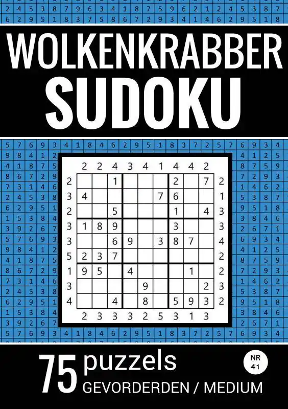 Nieuw Wolkenkrabber Sudoku - Nr. 41 - 75 Puzzels - Gevorderden / Medium / Druk 1