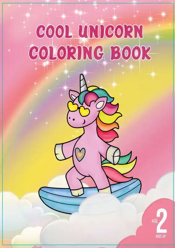 Cool Unicorn coloring book / 1st Edition Finale Uitverkoop